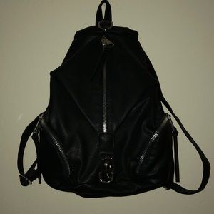 Black leather backpack